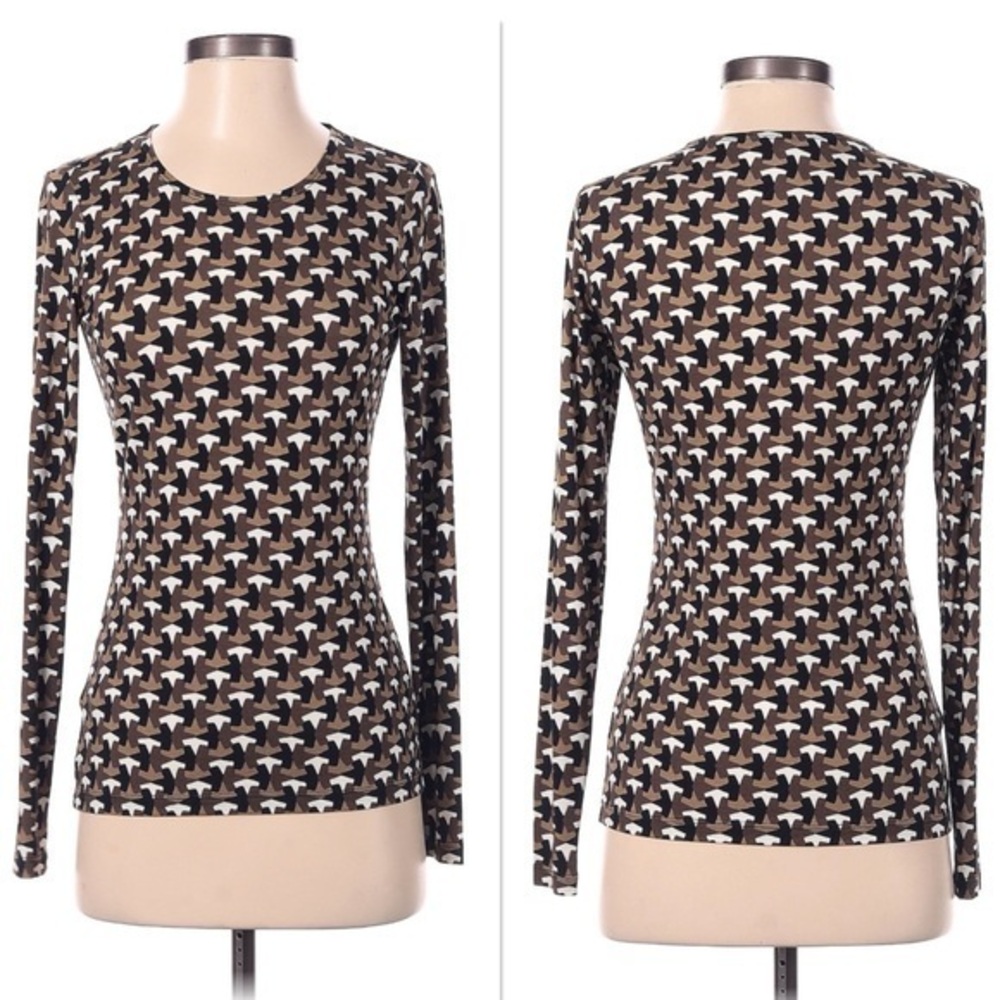 🐠Worth New York Patterned Jersey Long Sleeve Top Small | Office to Weekend Style